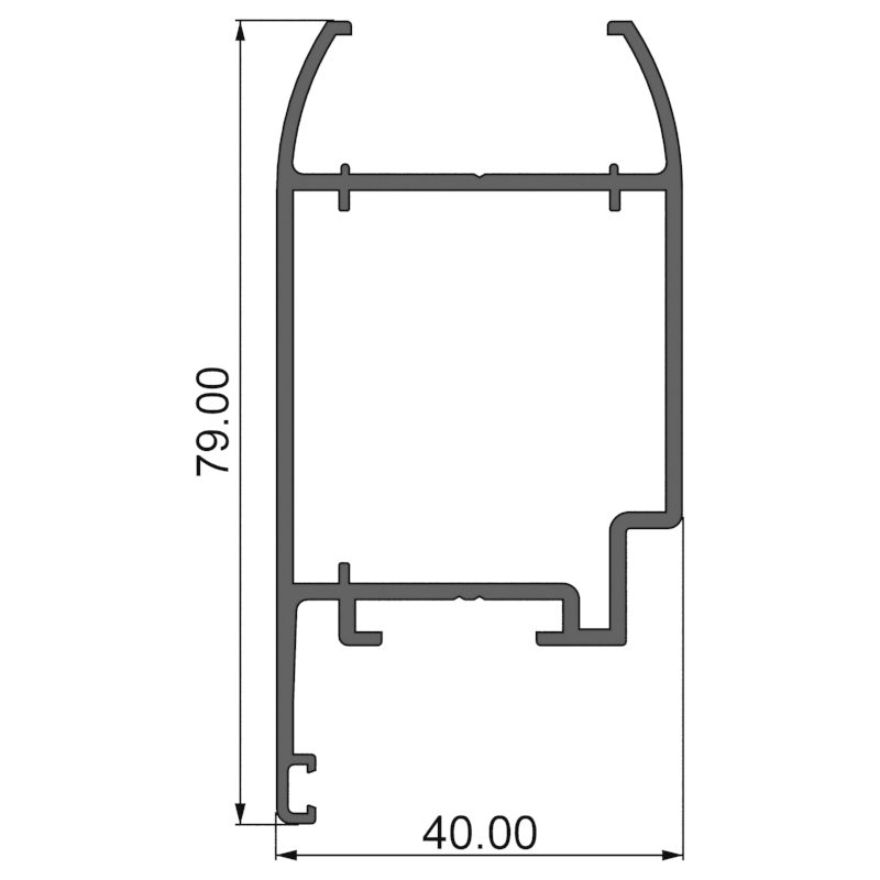 Алюминиевый профиль 380005 | полотно двери перегородки