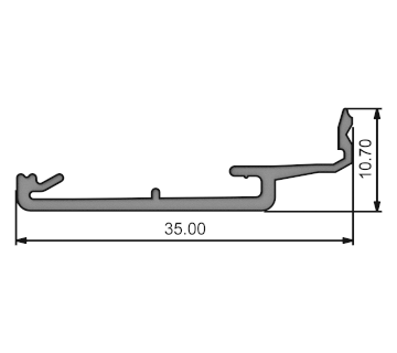 Алюминиевый профиль A05 025 | штапик серии S57 с ПВХ-пазом