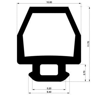 Уплотнитель для алюминиевых окон и дверей E00 010 03