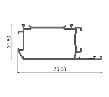 Алюминиевый профиль створки внутренний 315015 | Створка окна 75мм (фурн-й паз 20мм)